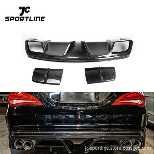Carbon Fiber Rear Diffuser Lip Spoiler for Mercedes-Benz CLA250/260/45 (2013-2014)